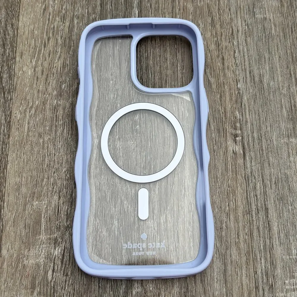Kate Spade iPhone 16 Pro Max Wavy Clear Case Periwinkle NWOB